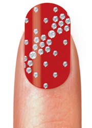 Red Crystal Bling Nail Strips