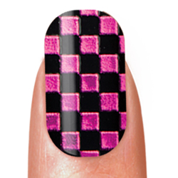 Checkered Black/Hot Pink Nail Strips