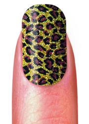 Gold/Black Glitter Leopard Nail Strip